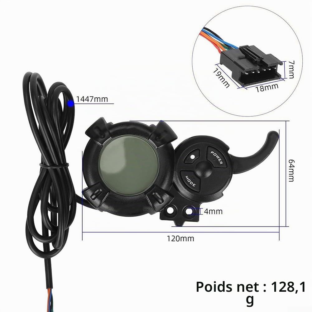 EYE Écran LCD d'accélérateur pour trottinette électrique Dualtron Thunder – Mise à niveau avec écran vibrant, vitesse réelle et batterie