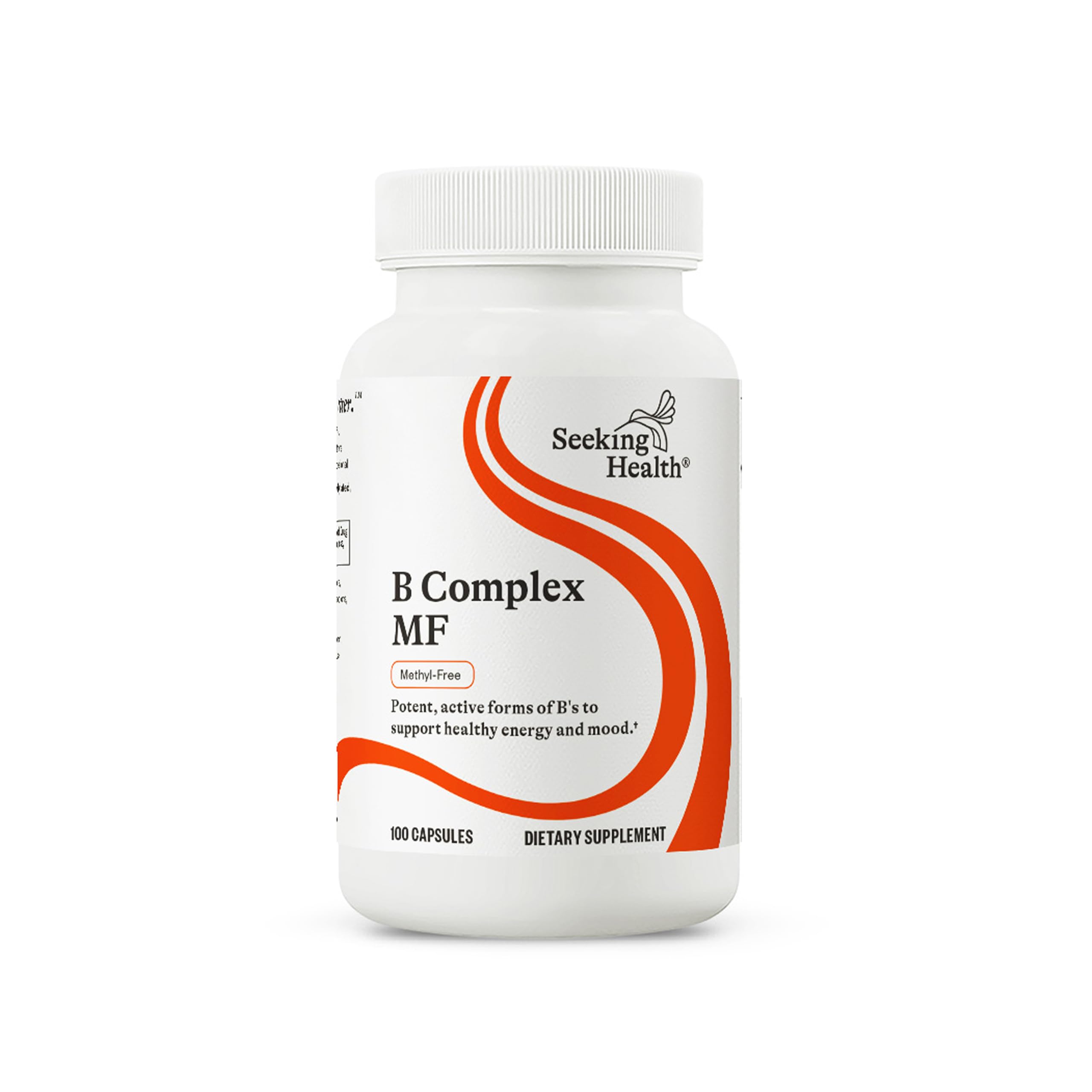 Seeking Health B Complex MF, Methyl-Free Forms of Folate and Vitamin B12, Healthy Energy, Immune System, Mood, and Memory Support, Vegan and Vegetarian (100 Capsules)*