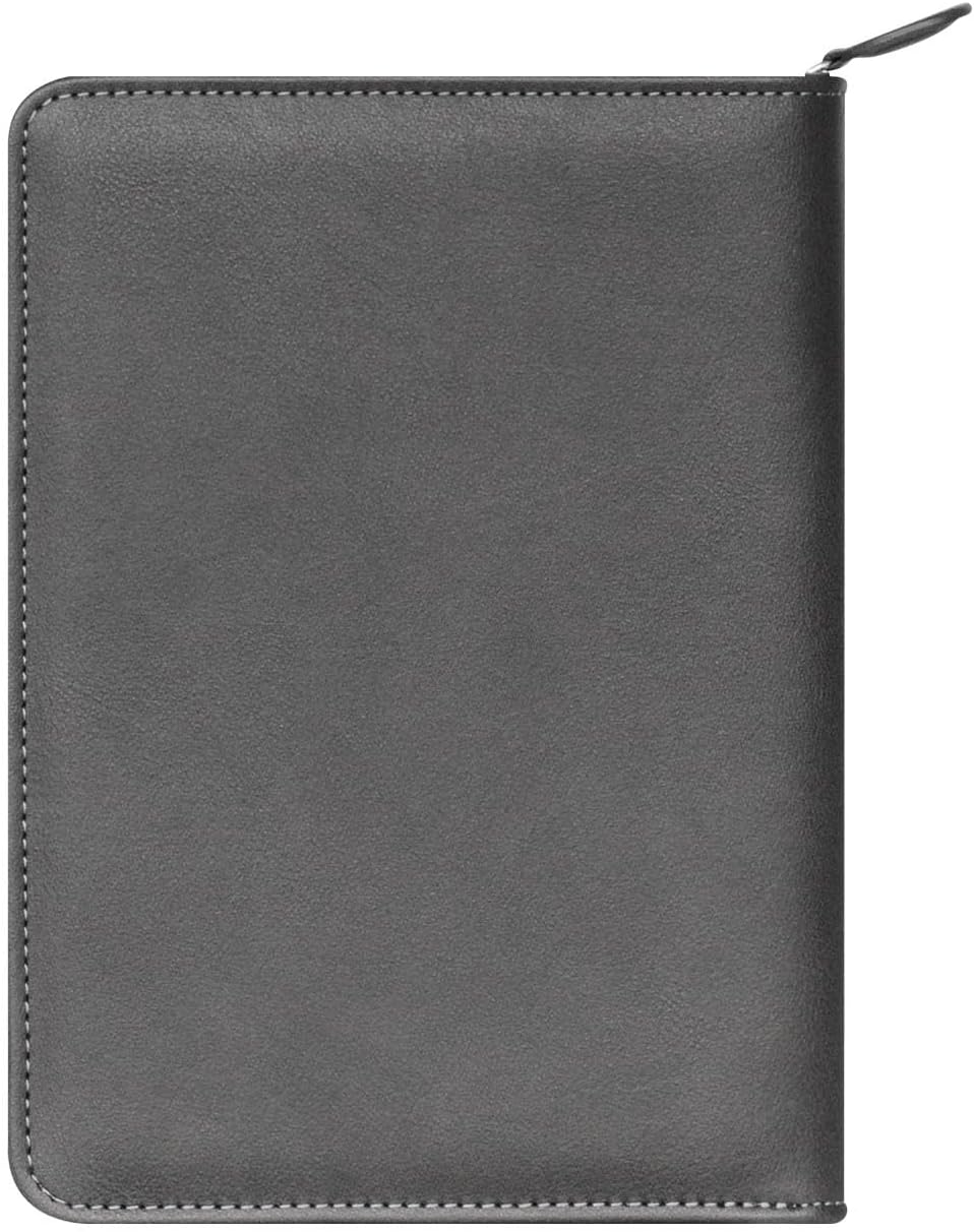 FranklinCovey - Brighton Cover for Wire-Bound FranklinCovey Planners | Simulated Leather - Zipper Closure (Classic, Slate)
