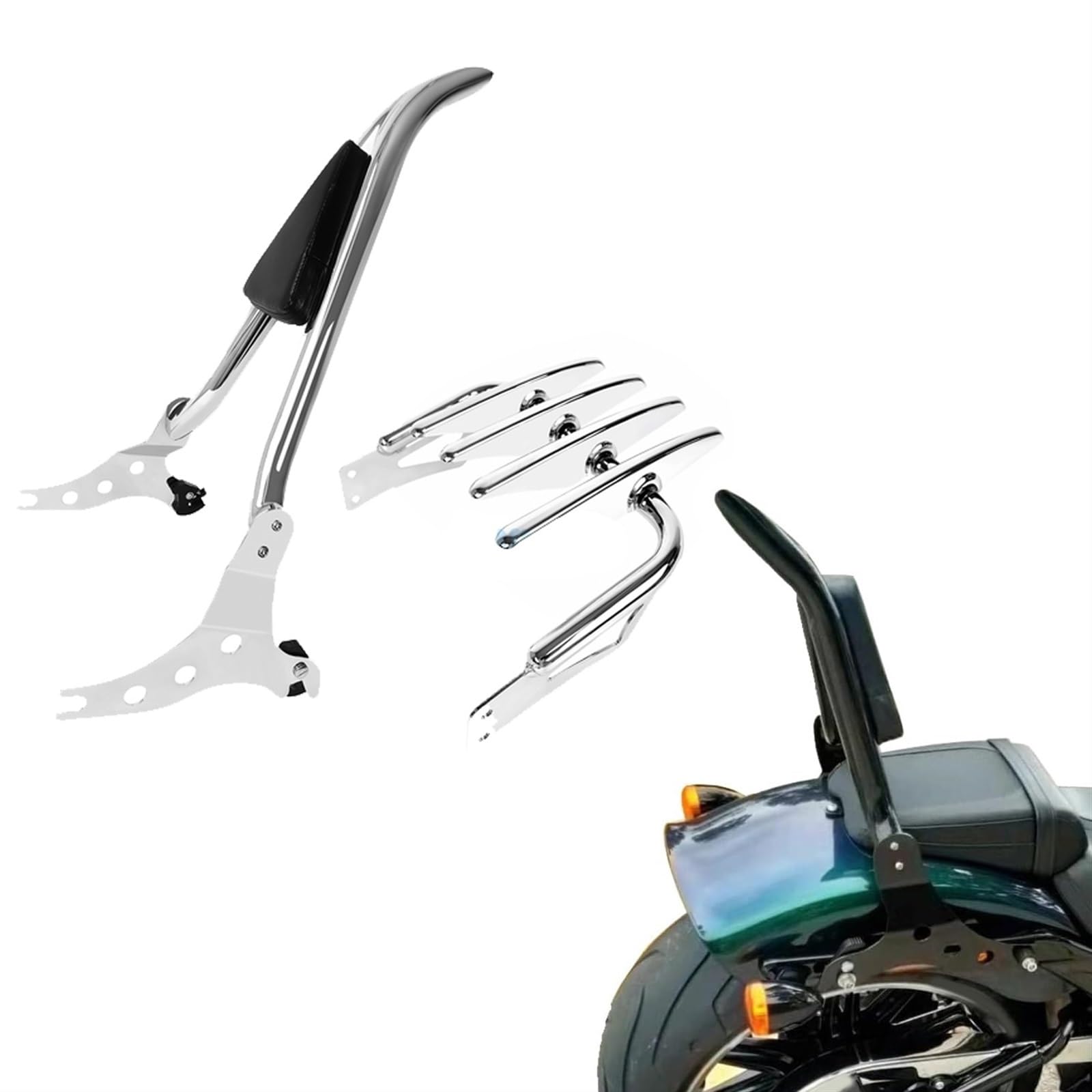 Sissy Bar avec dossier passager détachable pour moto Harley Softail de 2006 à 2012
