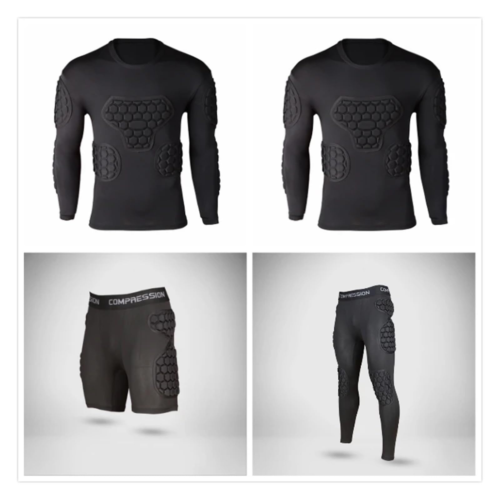 Camiseta de fútbol Acolchada Pantalones de Entrenamiento Portero Rugby for Hombre, con Rodilleras, Chaqueta y protección for físico