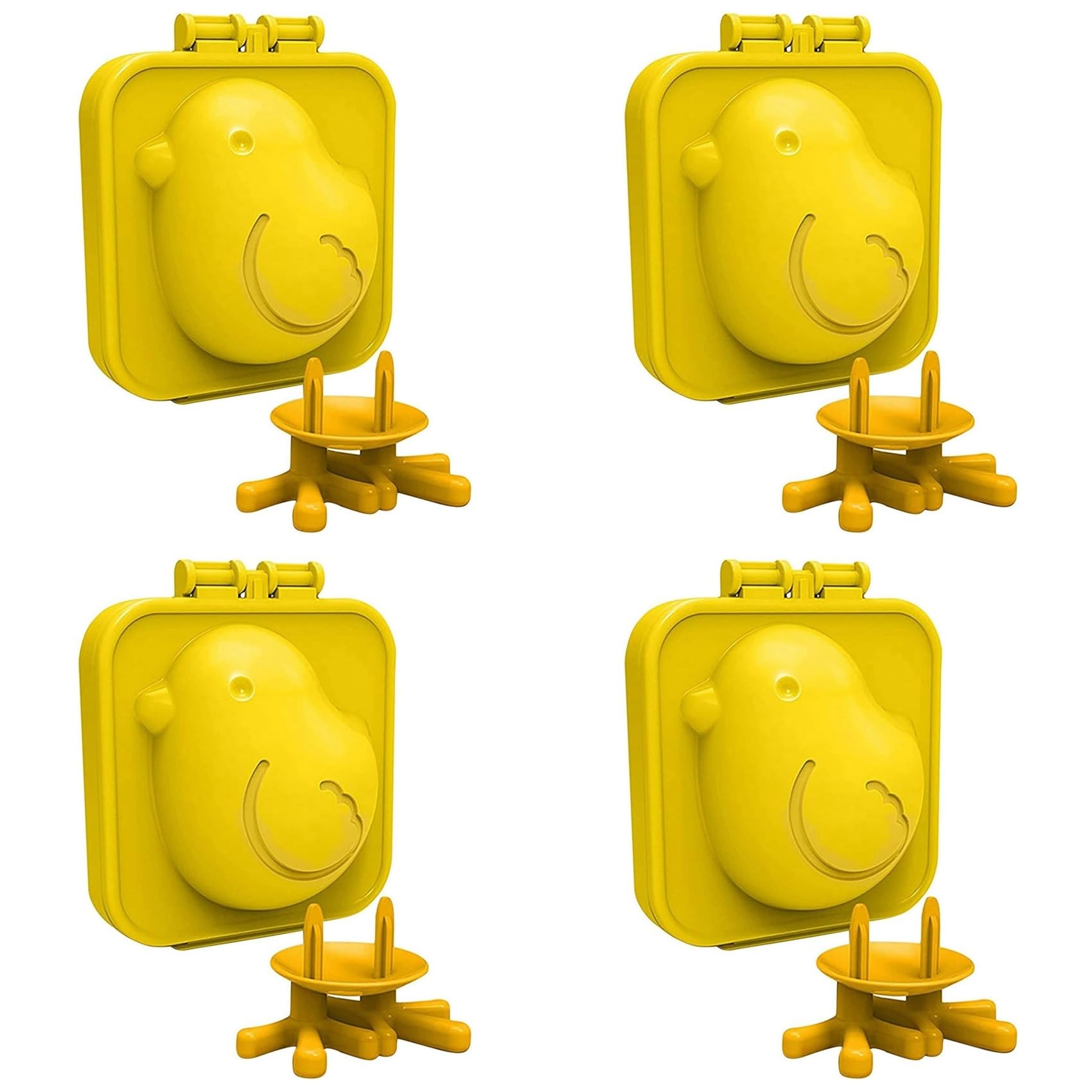 Hndhbfgrt 4X Boiled Egg Mold Egg Tool 3D Cartoon Chicken Mold for Boiled Eggs in Chicken Shape DIY Tools for Camping