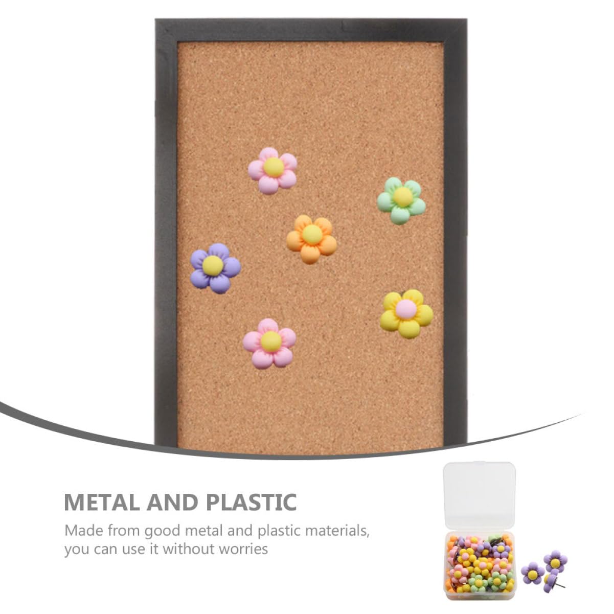 Operitacx 120piezas Chinchetas De Color Macaron Forma De Flor Accesorios para Oficina Hogar Push Pins Reemplazables para Mapas Manualidades