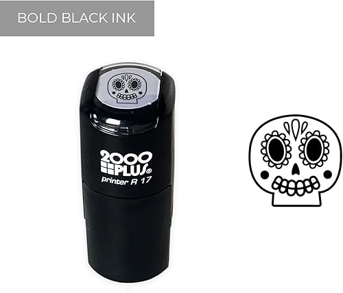 Miniatura 2 de Sello de calavera de azúcar, 2000 Plus, sello autoentintado para profesor, 916 pulgadas, diseño de calavera de caramelo para Halloween, sello de