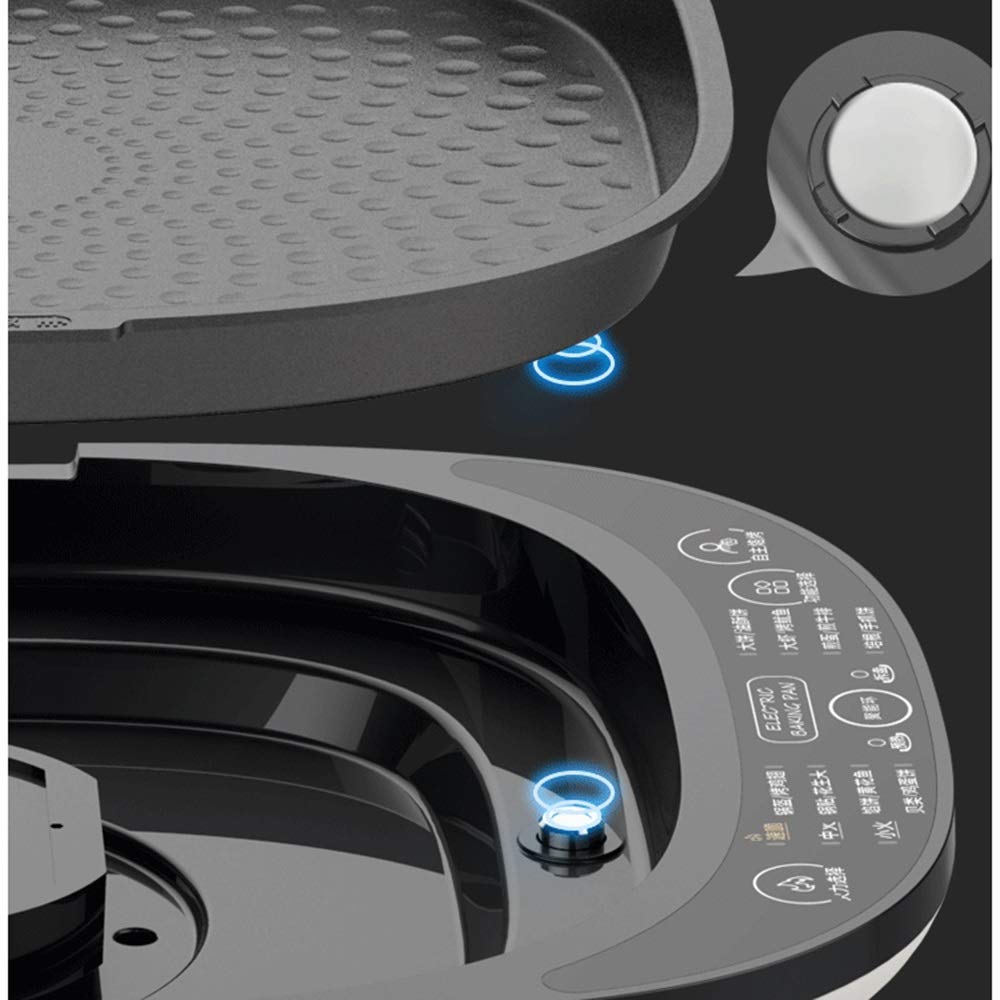 Bandeja para Hornear eléctrica con Revestimiento Antiadherente, Panqueques para el hogar, Bandeja para Hornear de Doble Cara, Lavable, Apagado automático, 1300 W