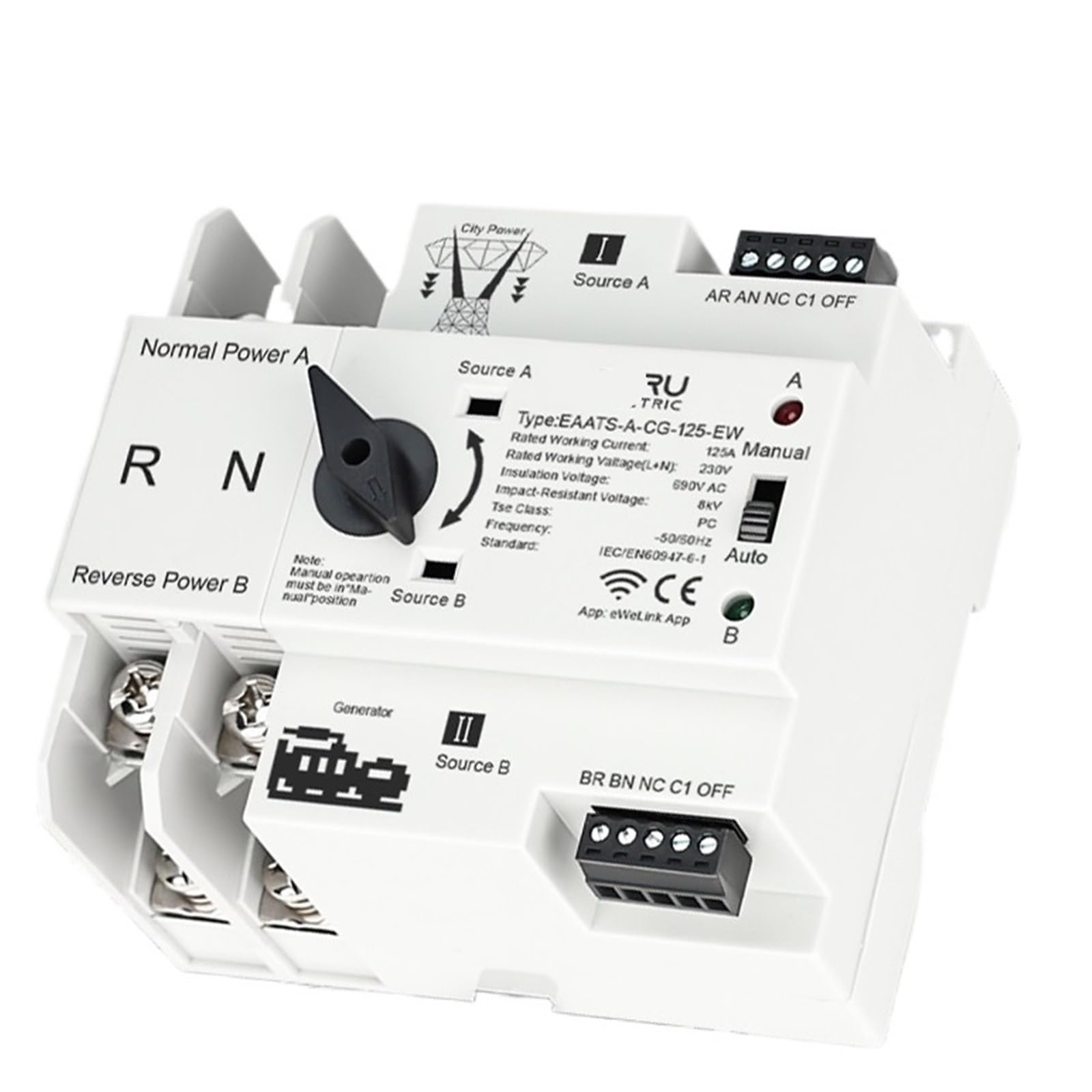 ATS 4P 125A commutateur de transfert automatique pour éviter les coupures de courant domestiques - 5