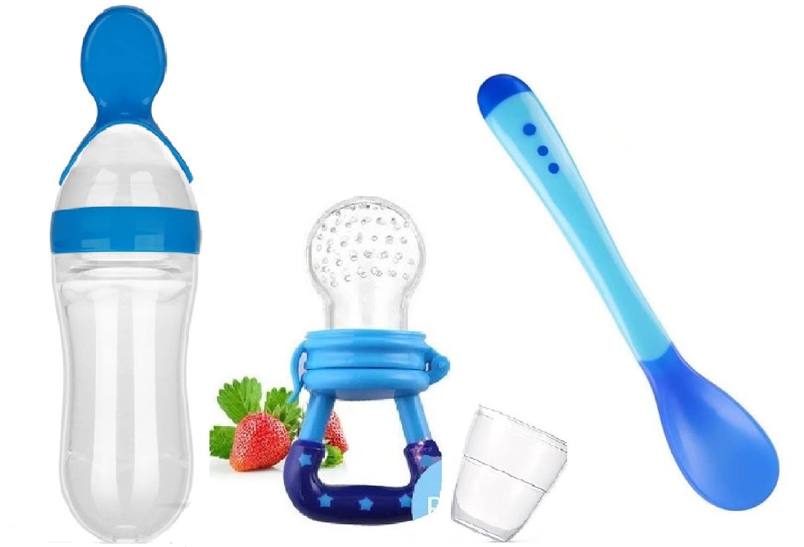Cuckoos Silicone Baby Fruit Nibbler Fruit Feeder/Baby Fruit Nipple/Pacifier For 4 Months + Babies Baby Feeding Set,Multicolor-image-6