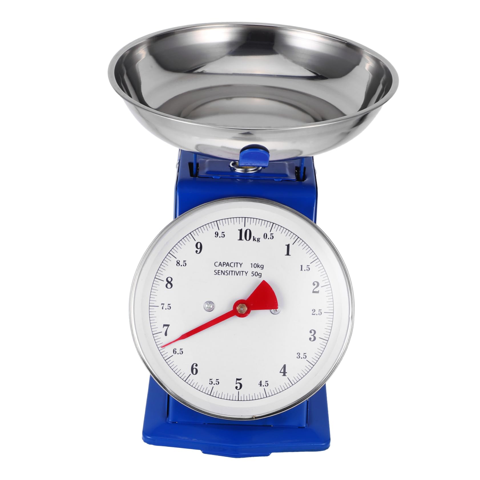 TOPBATHY Báscula de Cocina Vintage con Dial Grande y Bandeja Desmontable, Capacidad 10 Kg, Acero Inoxidable y Hierro, Adecuado para Hornear y Preparar Alimentos
