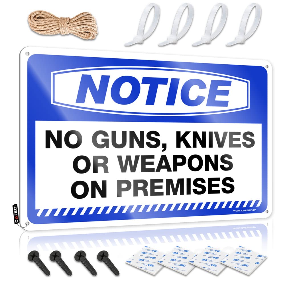 Fzfn Colour Decoration Soft Area Old-Fashioned Notice No Guns, Knives Or Weapons On Premises For Saloon Bar - Country Room Decor Customizable(30X40cm)