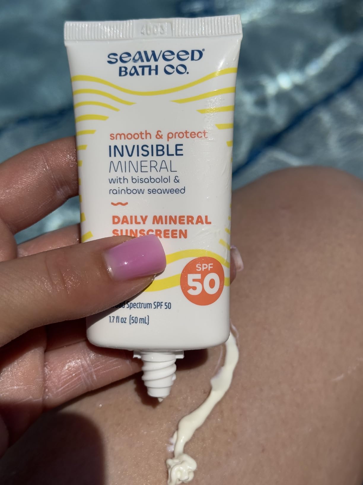 The Seaweed Bath Co. Seaweed Bath Co Smooth & Protect Invisible Mineral Sunscreen SPF 50 - Lightweight, Non-Greasy Zinc Oxide Face Sunscreen Gel - Daily Fragrance Free Moisturizer Primer with SPF, 1.7 oz