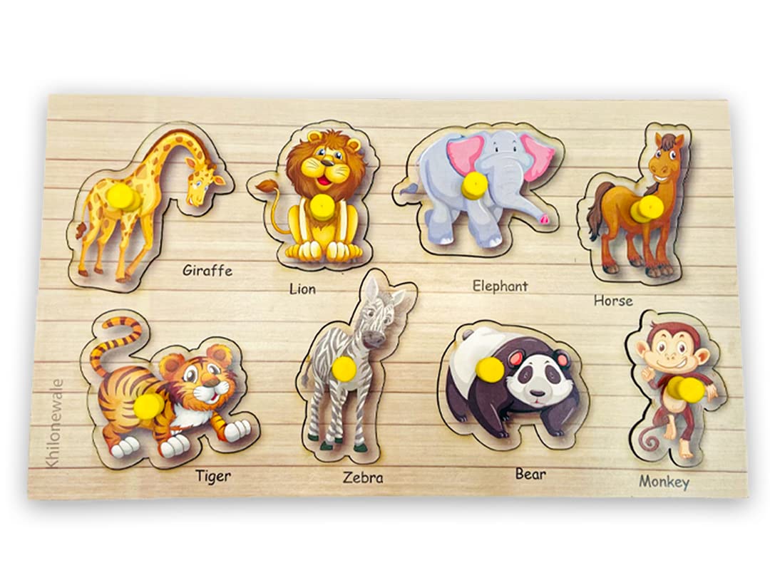 Wooden Puzzles Set for Toddlers 2 3 4 Years Old, Educational Puzzle Tray with knobs ,Learning Aid for Boys and Girls, Kids, Students ,Size 27*14 cm (Jungle Animal) (B08MTJBWPK) Amazon Price History, Amazon Price Tracker