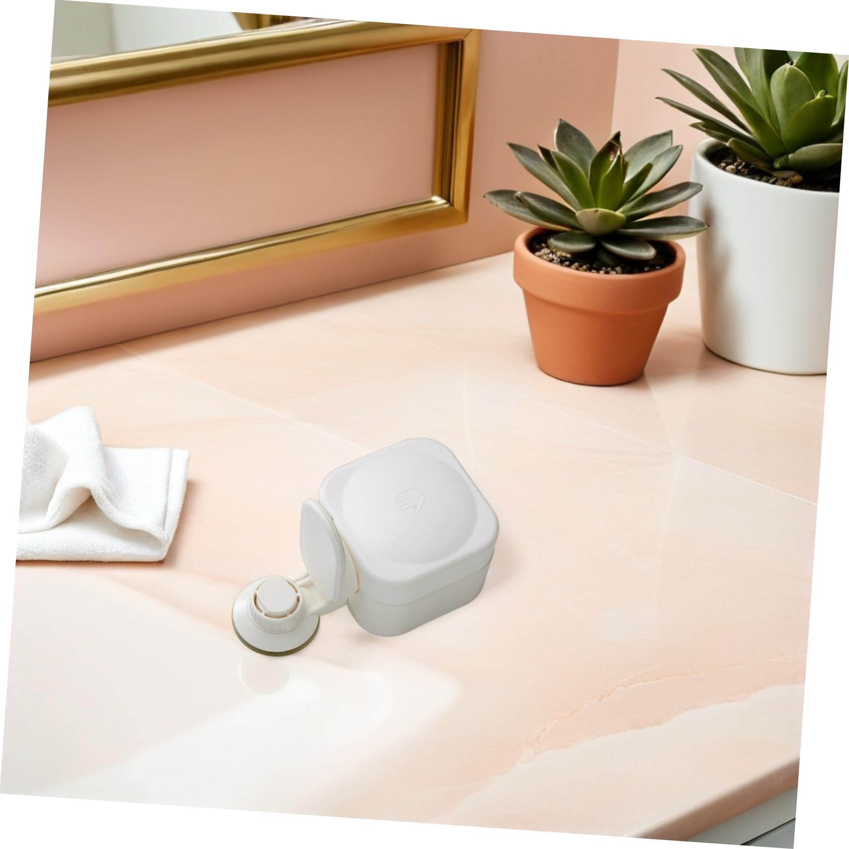 Gatuida Dispenser Sapone da Muro in Abs Bianco Design Moderno, Facile da Premere e Anti-blocco, per Docce in Scuole e Ristoranti