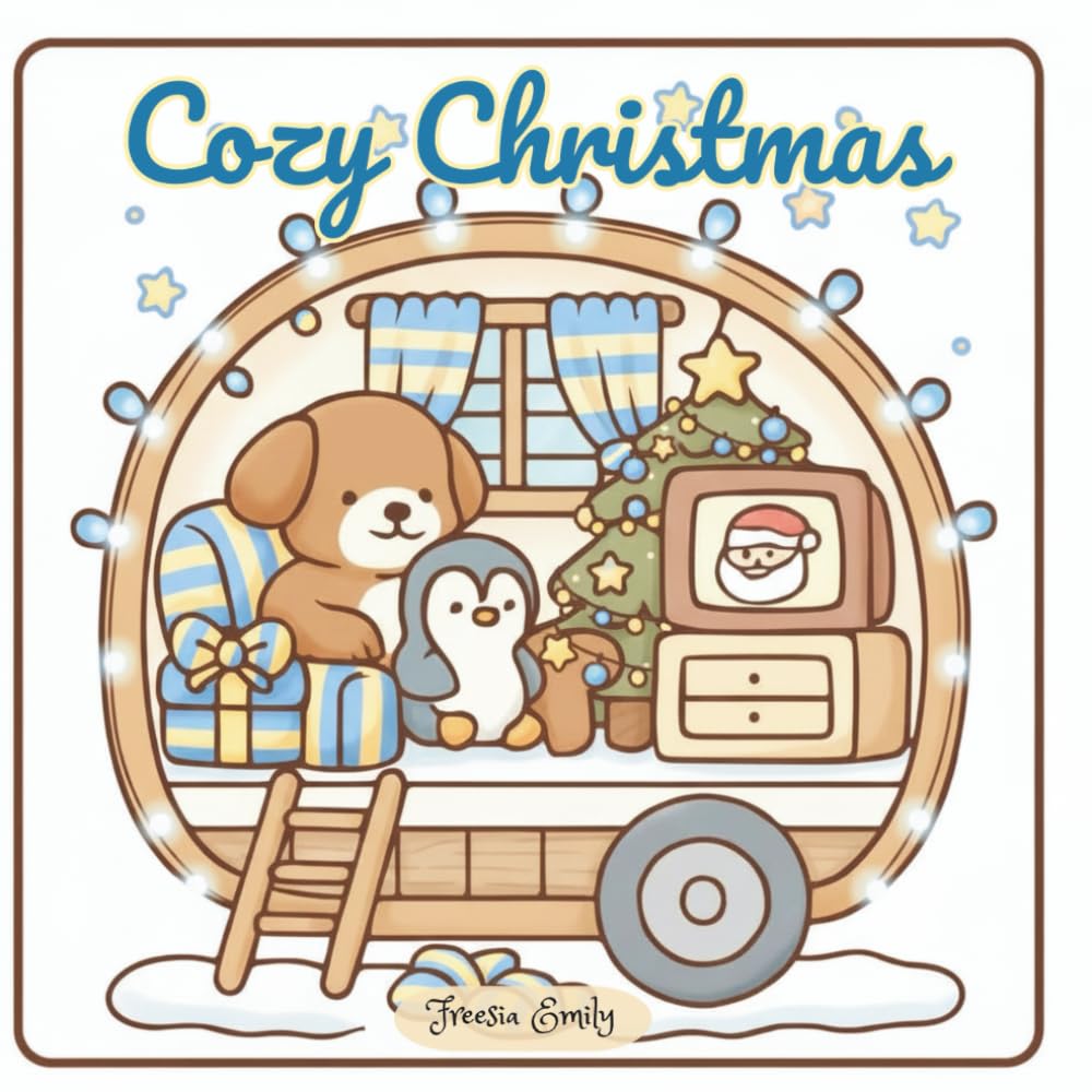 100 Cozy Christmas illustrations - Relaxing and Fun Christmas Coloring Pages Featuring Santa, Snowmen, Christmas Trees, Cozy Cabins: A Festive Winter Wonderland of Holiday Cheer for All Ages