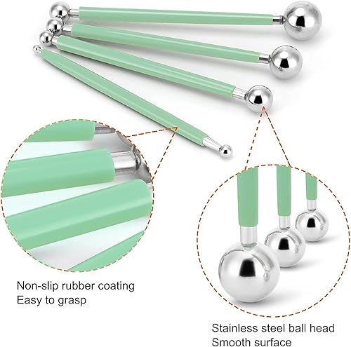 Miniatura 3 de Hsxxf - Herramienta de fondant de bolas de metal para decoración de pasteles, 4 piezas, herramientas de escultura de arcilla para pasteles, pasta de