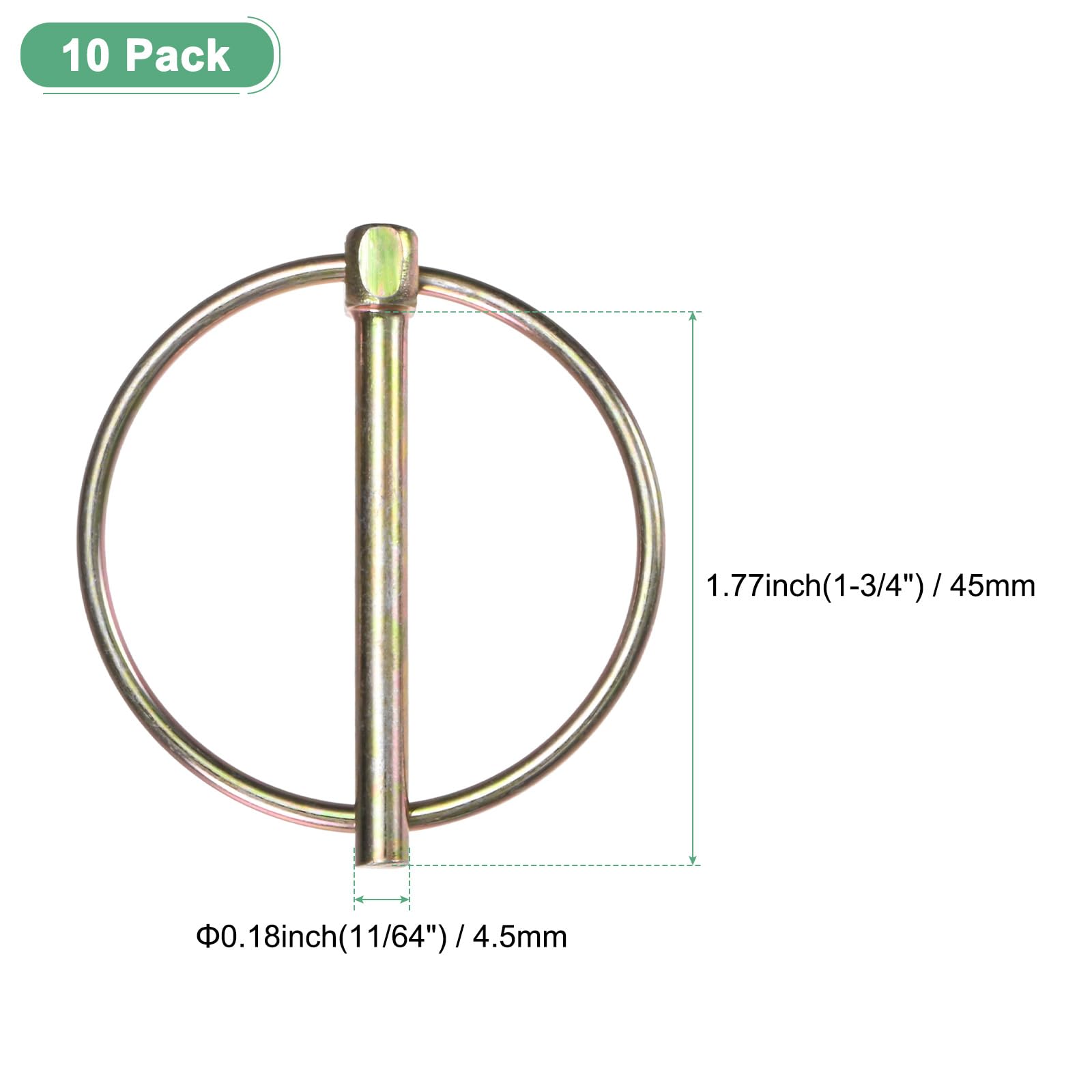 M METERXITY 10-Pack 11/64" Linch Pin with Ring - Image 3