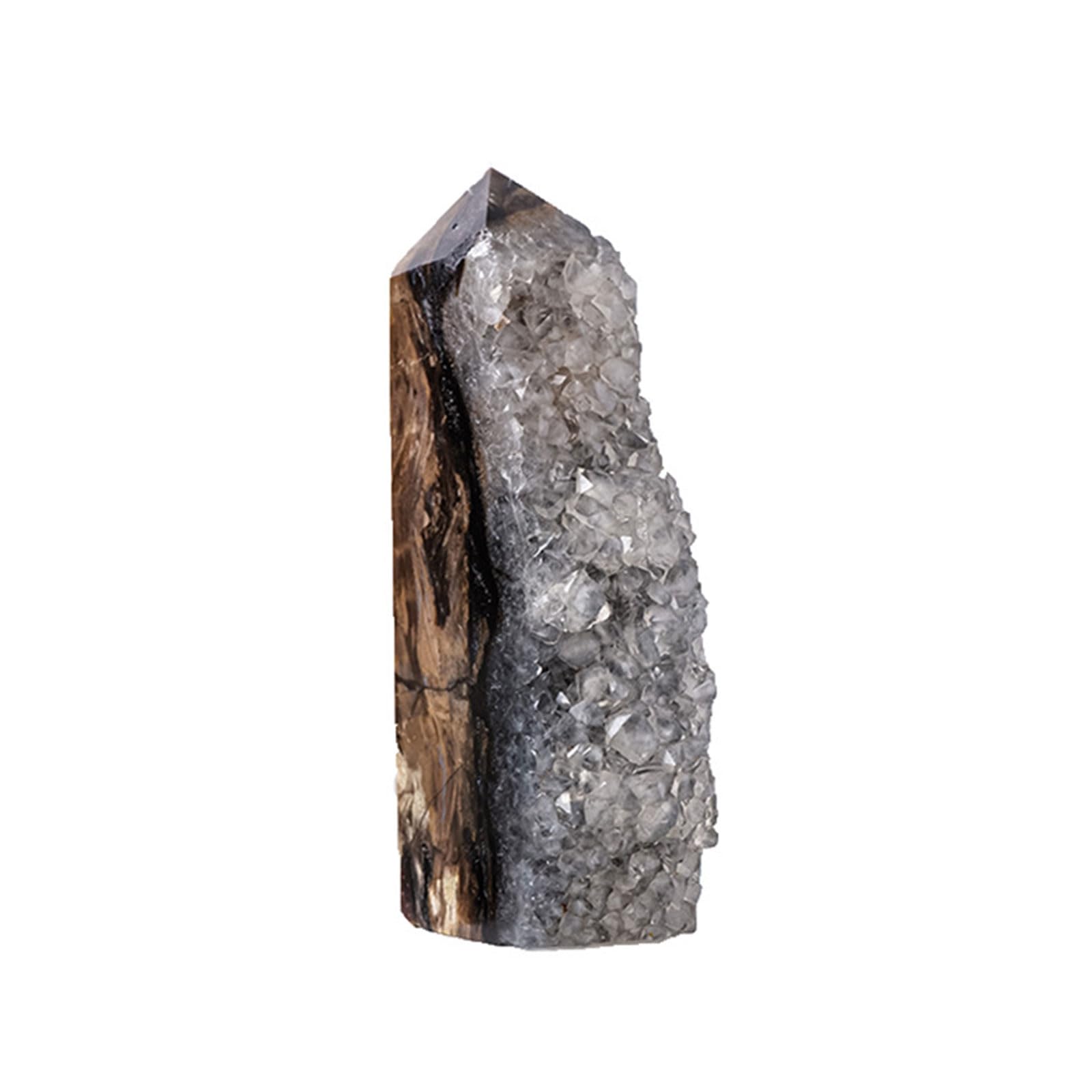 ITCLEYMDZV White Crystal Cluster Four-Sided Column Ornaments Stone Polished Tower Home Decoration,30~100g