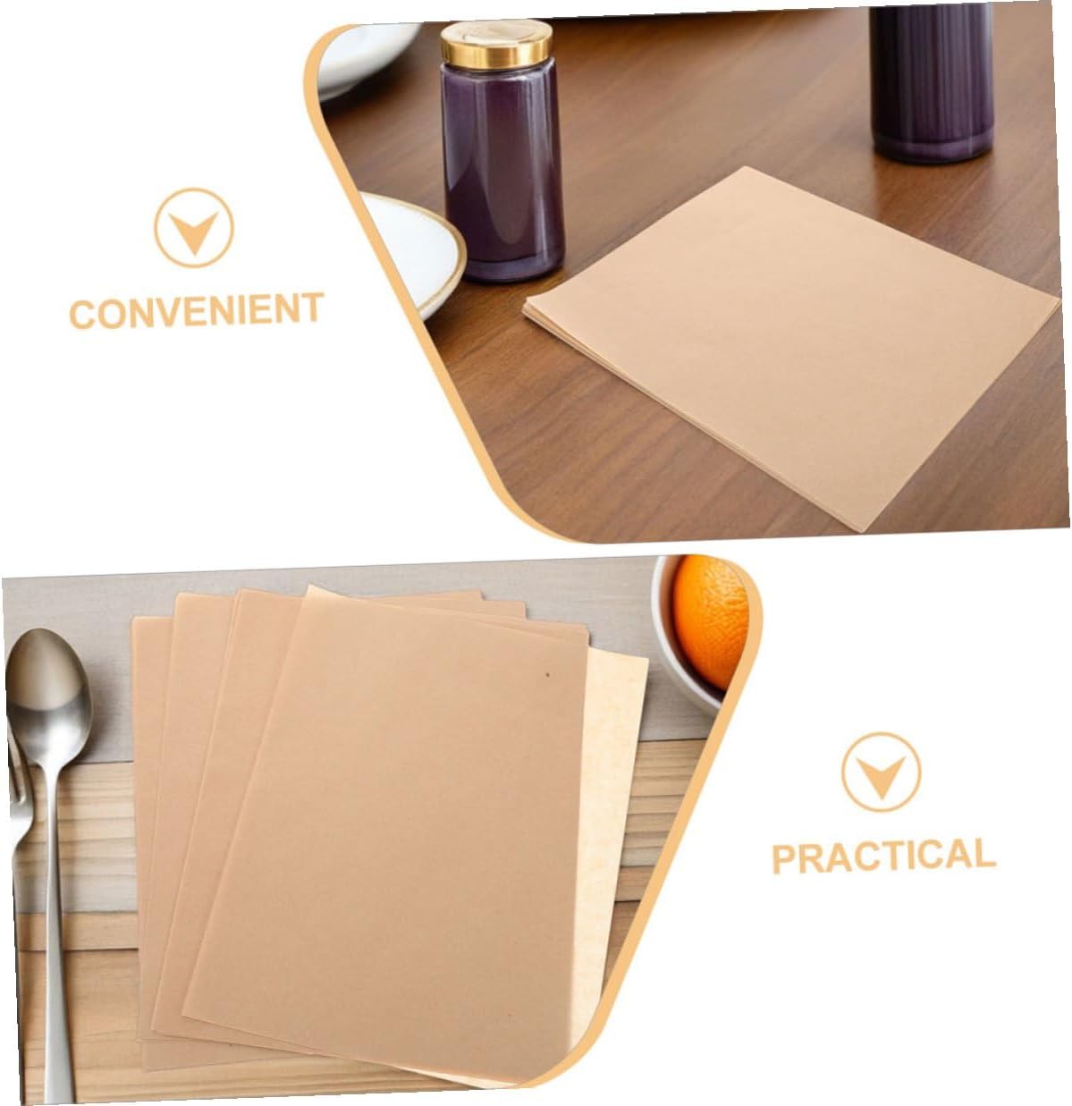 500 Sheets Greaseproof Baking Paper Sheets 20x25cm Food Grade Oil-absorbing Parchment Paper for Pizza Bbq Fried Snacks Kitchen and Outdoor Cooking