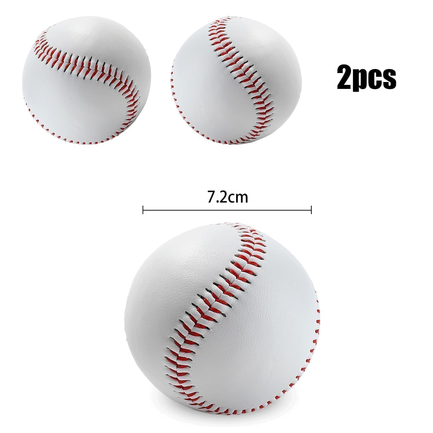 Pelotas de Béisbol Cosidas a Mano, 9 Pulgadas, PU Suave, para Adultos y Jóvenes