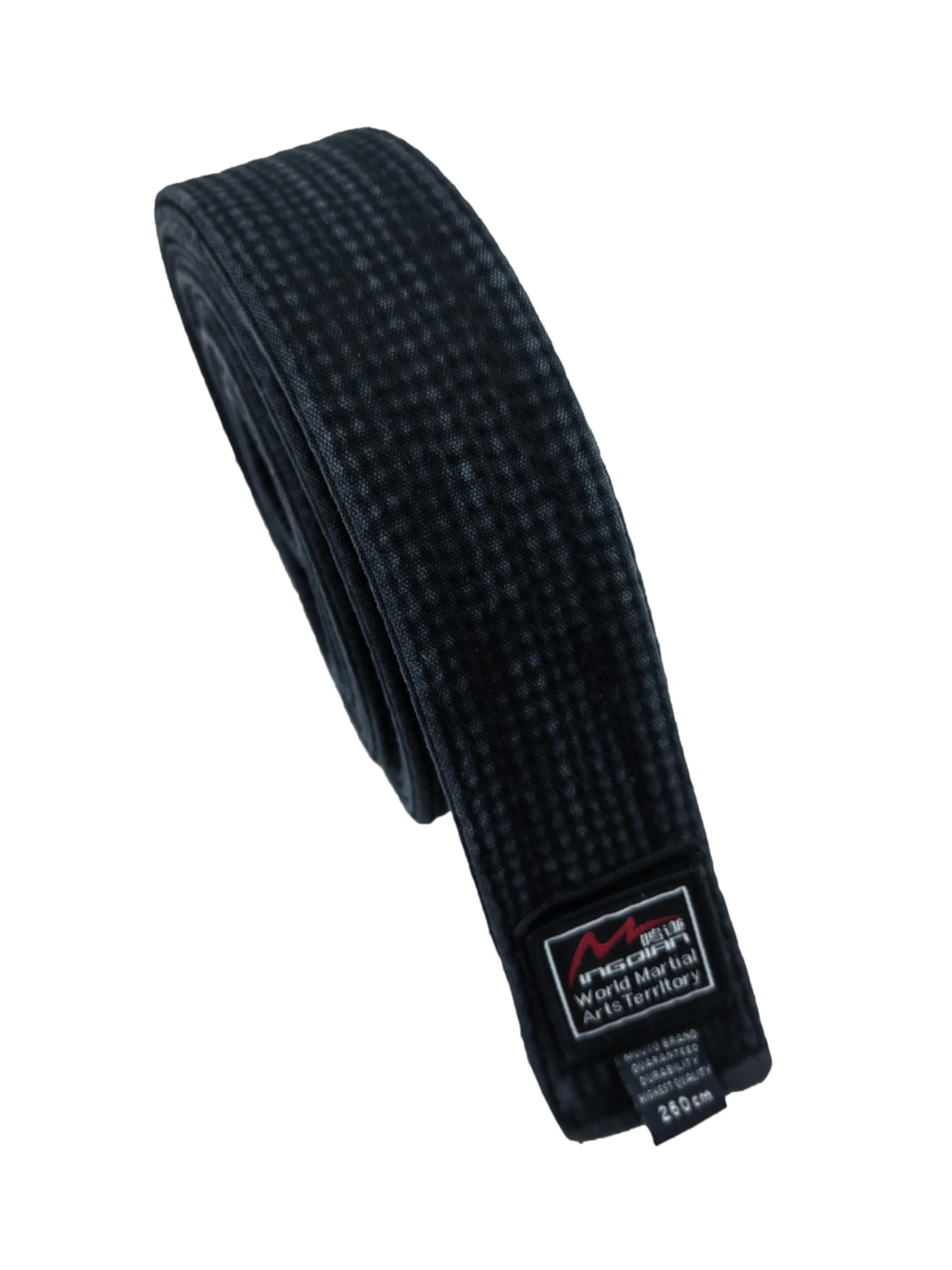 Generico Cintura nera da maestro di Taekwondo, larghezza 5 cm, cintura Taekwondo con ricamo coreano, nome personalizzato, 100% cotone lavato.