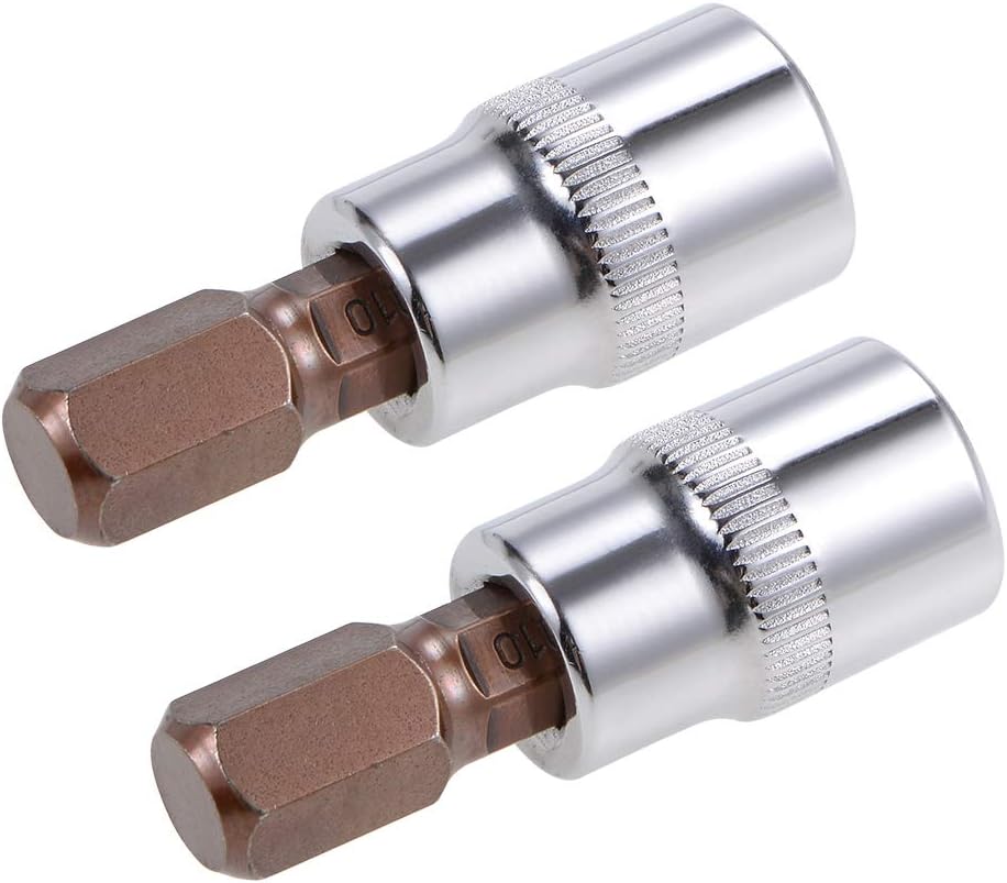 2pcs 38″ Drive x H10 (10mm) Hex Bit Socket, S2 Steel Bits CRV Sockets