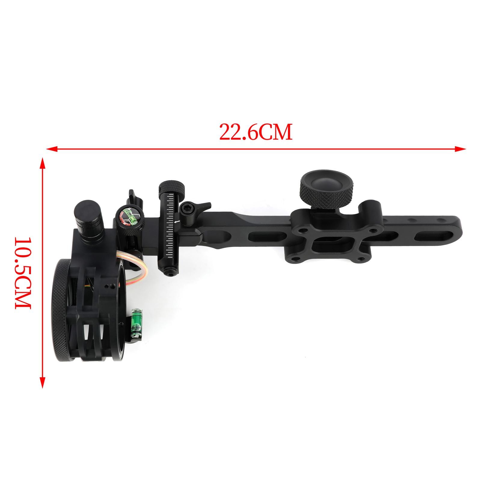 5 Clavijas Mira para Arco Compuesto Miras de Tiro con Arco para diestros y Zurdos Mira de Caza de Aluminio con Luz de Tiro Accesorio de Tiro