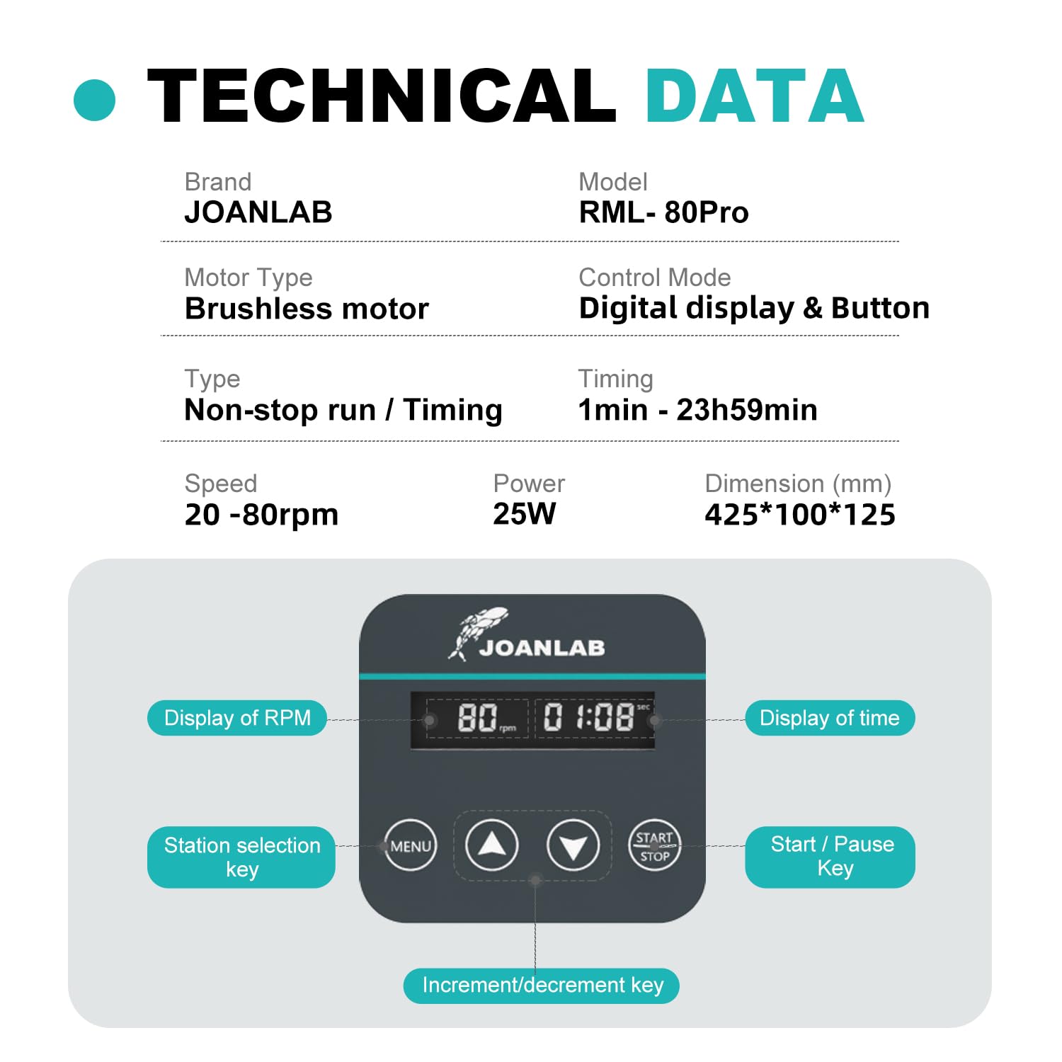 Snapklik.com : Digital Long Axis Rotating Mixer Shaker Lab Tube Roller ...