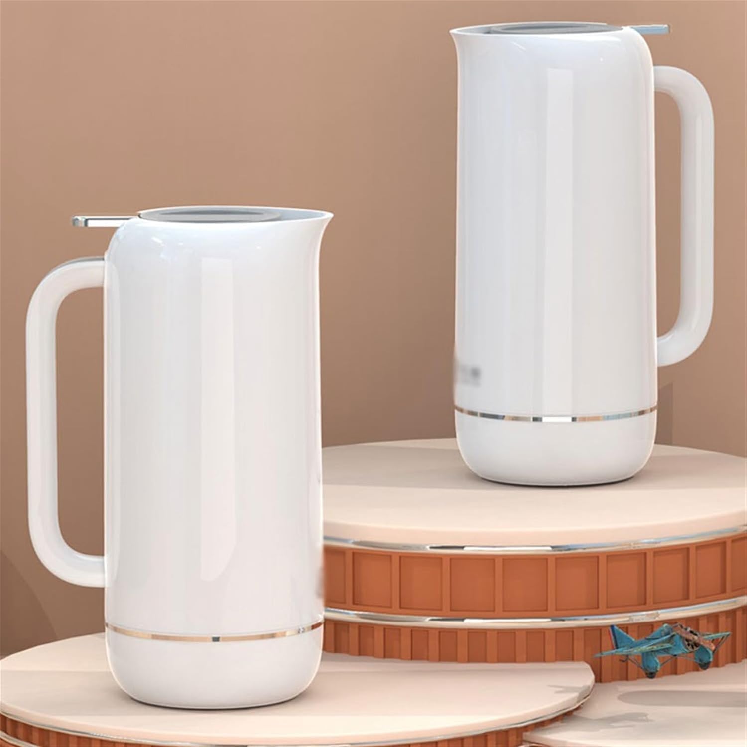 サーマルコーヒーカラフェ 1.6L/54.1オンス サーマルコーヒーカラフェ、ガラスインナー真空フラスコ、V字型スパウトデザインサー