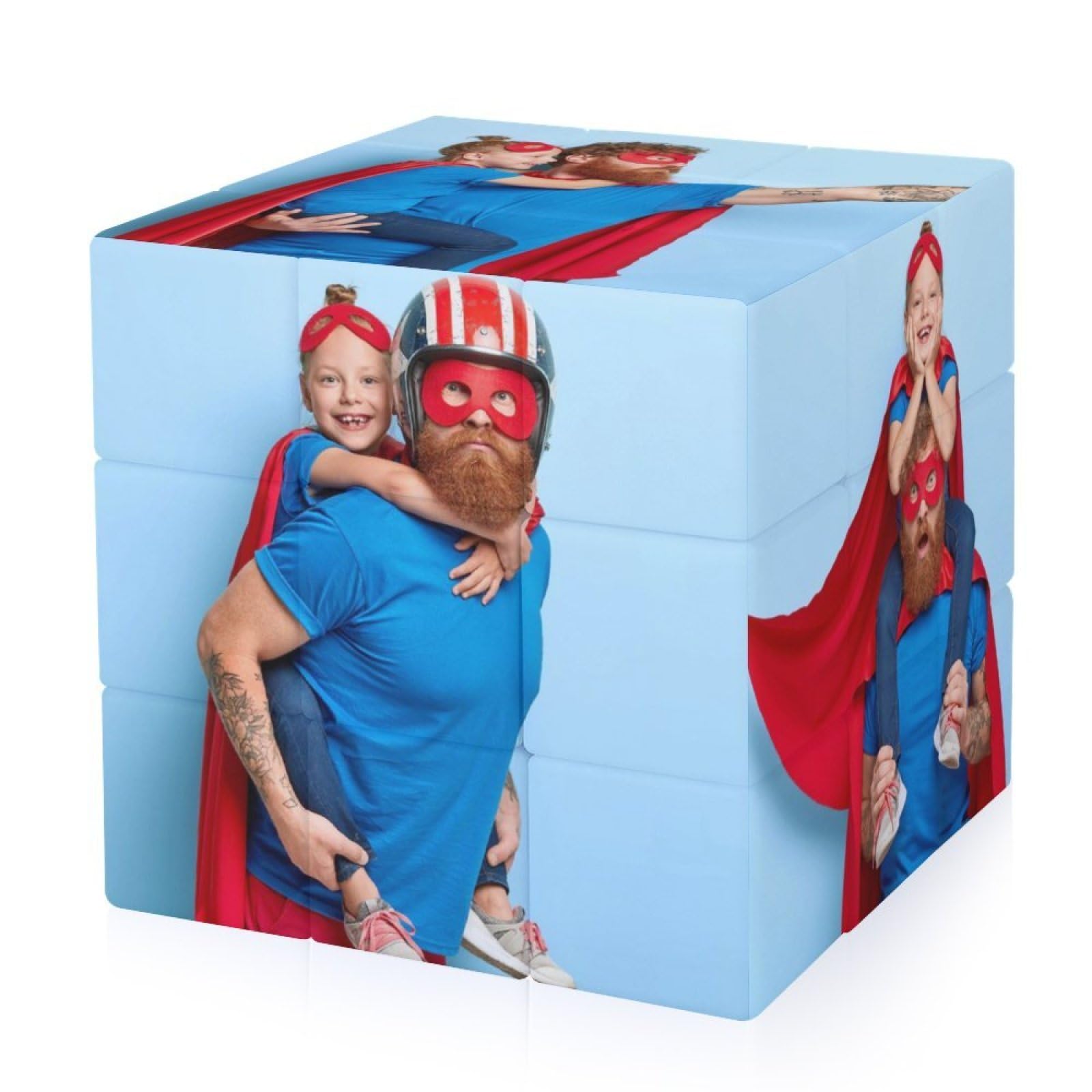 Custom Cube Photo, Personalized Customized Rotating Cube With 6 Photo Collages,For children, friends, birthday, Christmas, Valentine's Day, Customized Gift