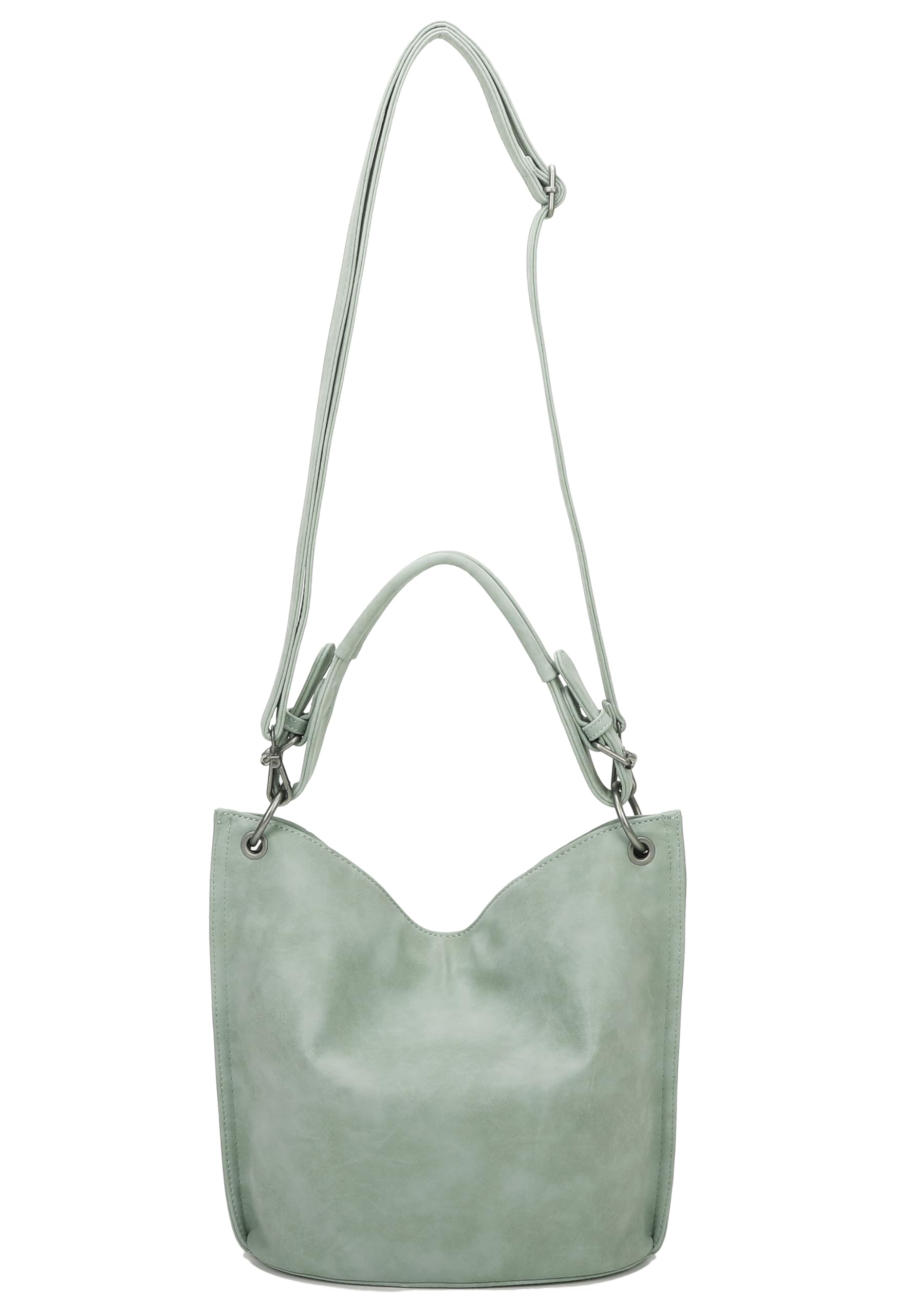 Fritzi31N Vintage Hobo Bag Damen Umhängetasche Handtasche Schultertasche Freizeit Reise City vegane Lederoptik 28 x 26 x 13 cm – Schwarz, Rosa, Braun, Türkis, Grün, Grau, Beige, Pink, Violett, Blau