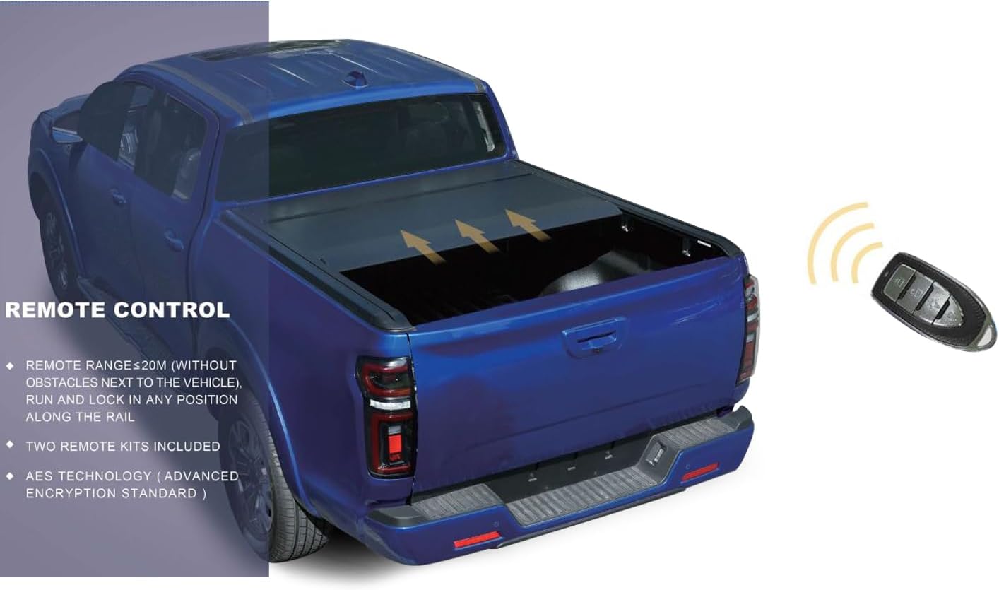 Black Horse E-Roller Retractable Tonneau Cover Retractable 5.5ft Bed Black Compatible with 2015-2020 Ford F-150-ERCFO10