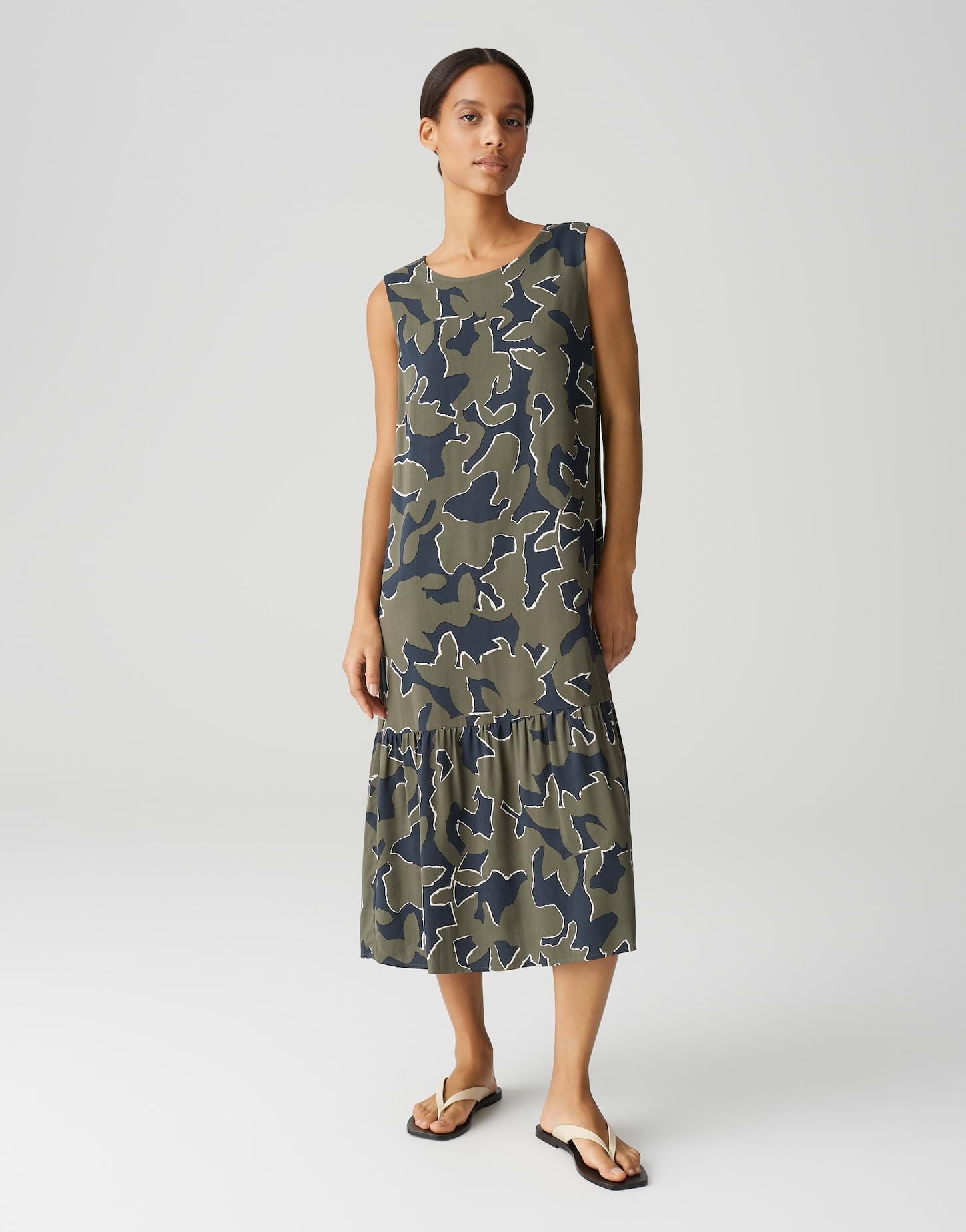 OPUS Damen Midikleid | Trägerkleid WICY Wildflower mit abstraktem Print