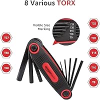 Vista 4 de Yaxa Basics Juego de llaves hexagonales plegables, tamaños métricos, SAE y estrella, paquete de 3