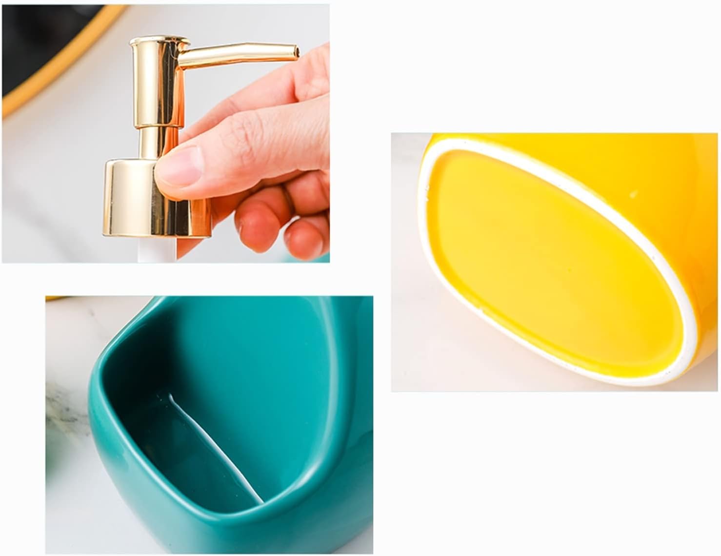 Bathroom Soap Dispenser Ceramic Lotion Bottle Household Portable Lotion Bottle Bathroom Shower Gel Shampoo Shampoo Facial Cleanser Dispensing Bottle Lotion Dispensers (Color : D) (C)