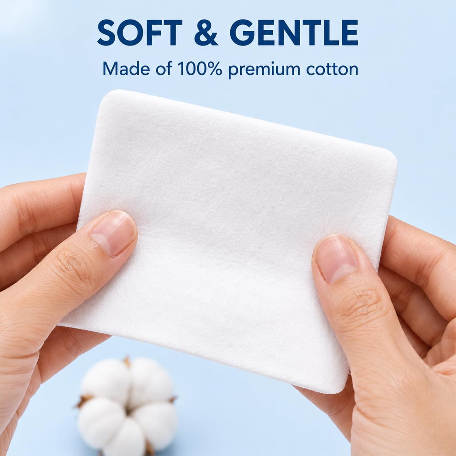Large Square Cotton Pads (360 Count)- 30 Count (Pack of 12)，4.72”x 5.91”,100% Pure Cotton, Gentle Enough for Babies, Soft Texture, Lint-Free, Double Sided, Hypoallergenic, Use Wet or Dry