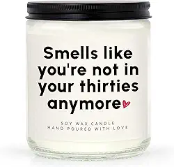 Craftique Presentes engraçados de aniversário de 40 anos, mulheres, homens, vela feita à mão, 40 anos, decorações para mulheres, homens, presentes de aniversário de 40 anos para amigas, irmãs, esposas