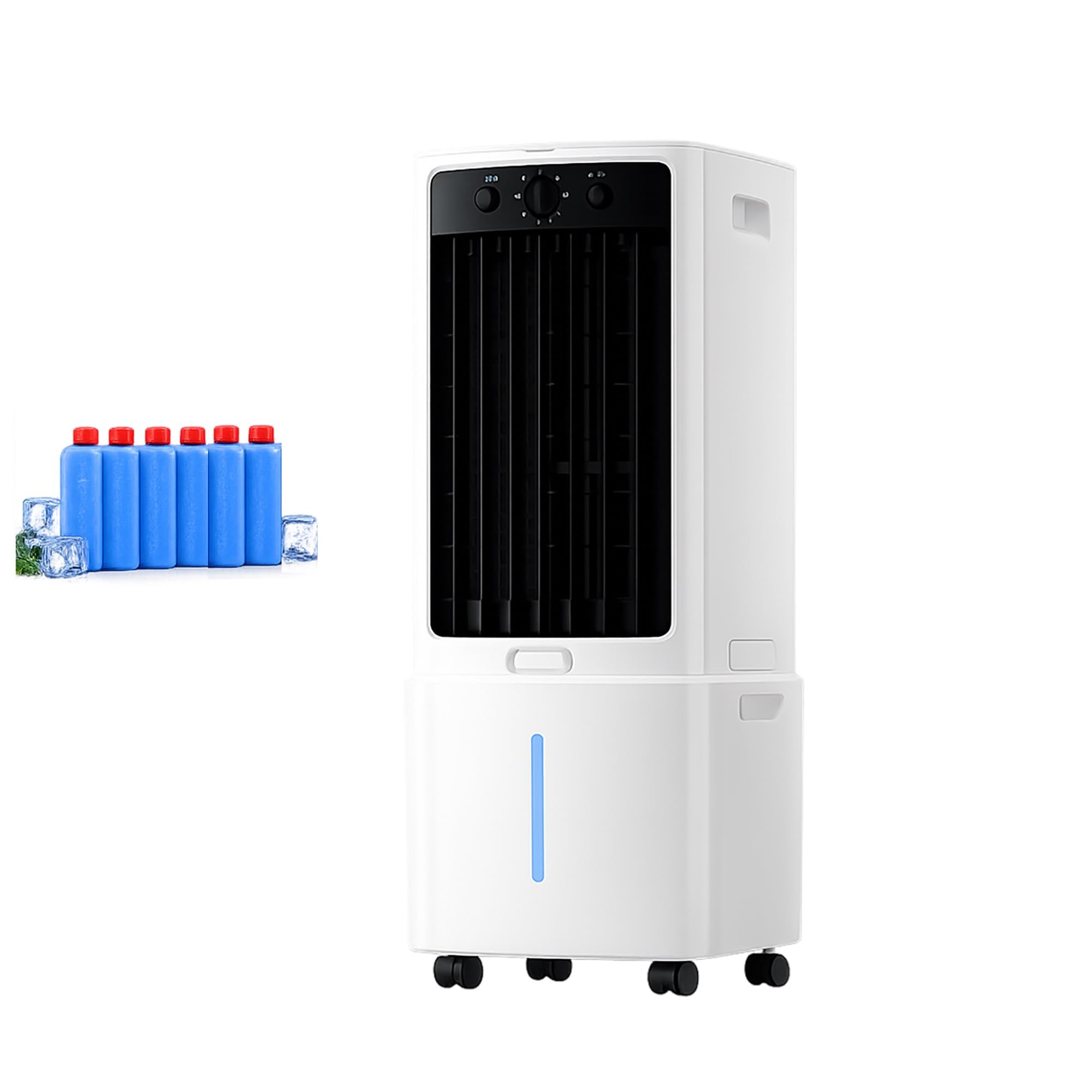 Climatizzatore Portatile 12L/25L, Raffrescatore d'Aria Smontabile 75W con 3 Velocità, Oscillazione 120°, Condizionatore Silenzioso con 8 Ghiaccioli Refrigeranti per Camera, Ufficio
