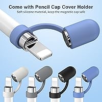 Vista 3 de Jelanry Tapa magnética de repuesto para iPencil con tapa de silicona para Apple Pencil de 1ª generación, funda protectora antipérdida, accesorios