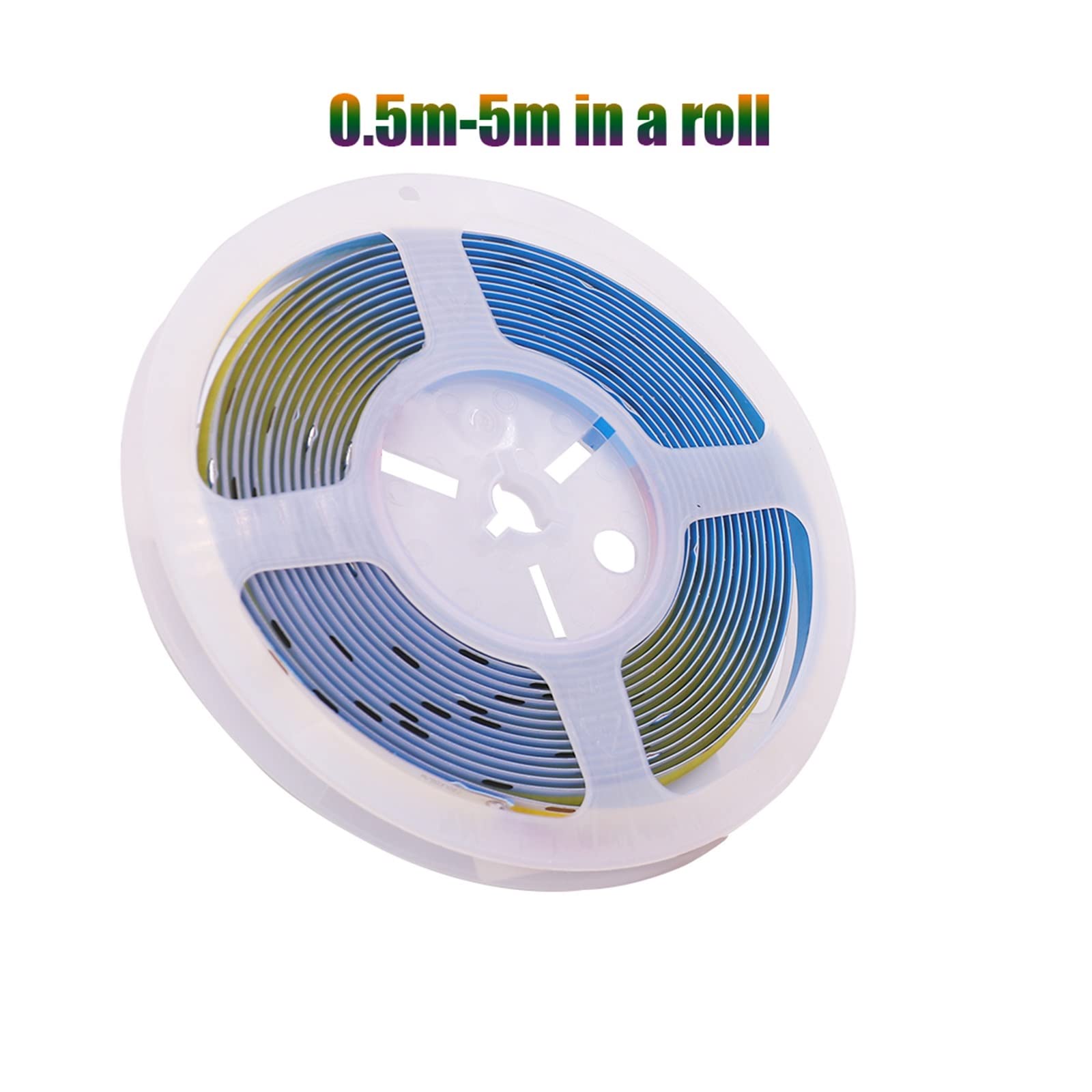 Tira de luces LED COB de 5 V CC, densidad USB, iluminación lineal, 320 LED/m, cinta flexible, luces cálidas y naturales, color blanco, rojo, azul y verde (blanco frío, 2 pines, 1 m)