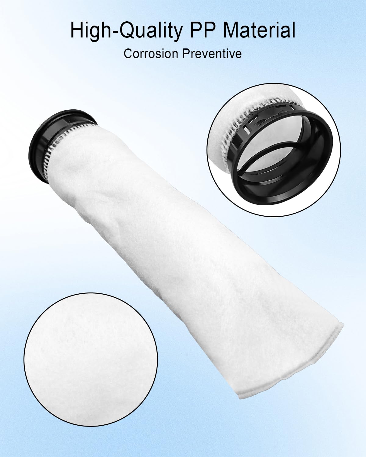 Filtersocken Für Aquarien – 6 Stück, 7,9 X 25,4 Cm, 225 µm – Schwarzer Rand, Passend Für Eshopps & Andere Filter