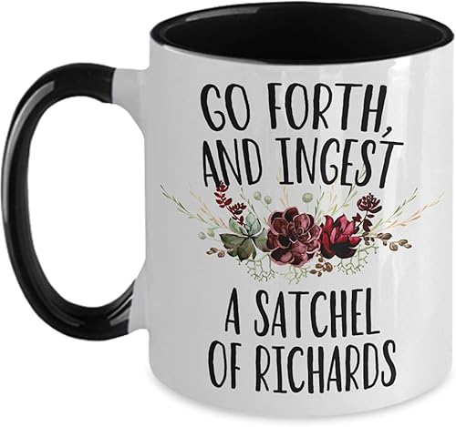 Miniatura 5 de Ingest a Satchel of Richards - Taza de café divertida con texto en inglés "Thou May Eat a Bag of Dicks" para mujer