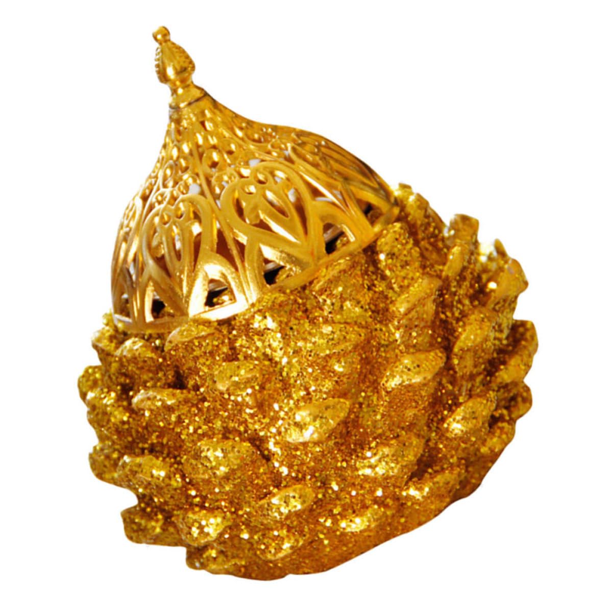 Cabilock 5 Piezas Quemador de Incienso Bakhoor Dorado de Resina Forma de