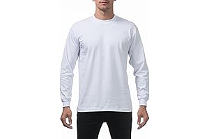 Men's Pro Club Heavyweight Cotton Long Sleeve Crew Neck T-Shirt: Un Compromising...