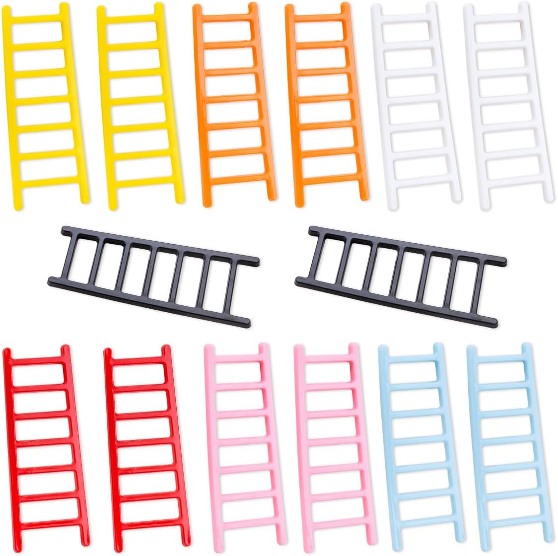14Pcs Colorful Mini Ladders Set for Craft and Decoration Plastic Miniature Ladders for Cake Toppers Dessert Fairy Gardens Baking Decor