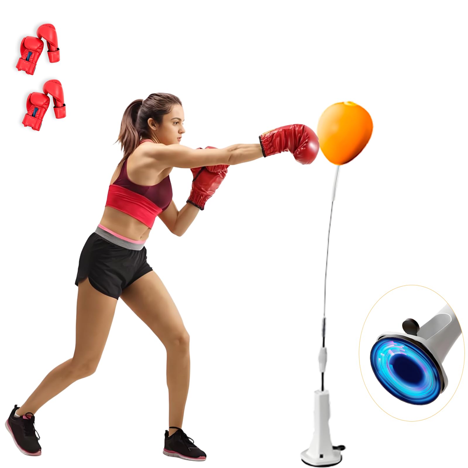 Box-Reaktionstrainingsball, unabhängiger Speedball, verstellbarer Punchingball mit Saugnapfbasis, geeignet für persönlichen oder familiären Eltern-Kind-Trainingssport usw