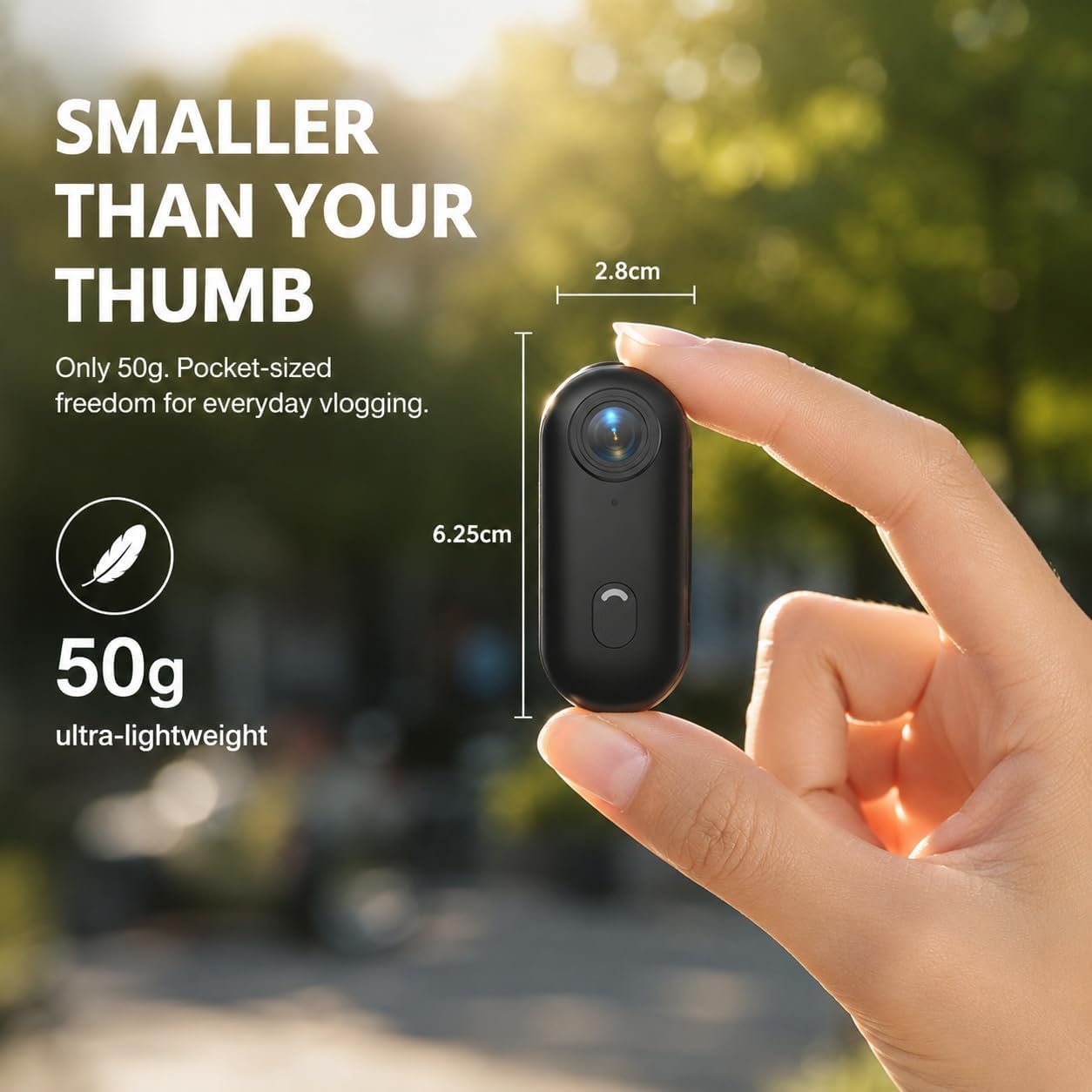 Winnes Action Body Cam 4K, videocamera sportiva con pollice, impermeabile, 30 m, registrazione video POV, indossabile con collana, clip magnetica, videocamera per casco per ciclismo, sci, moto