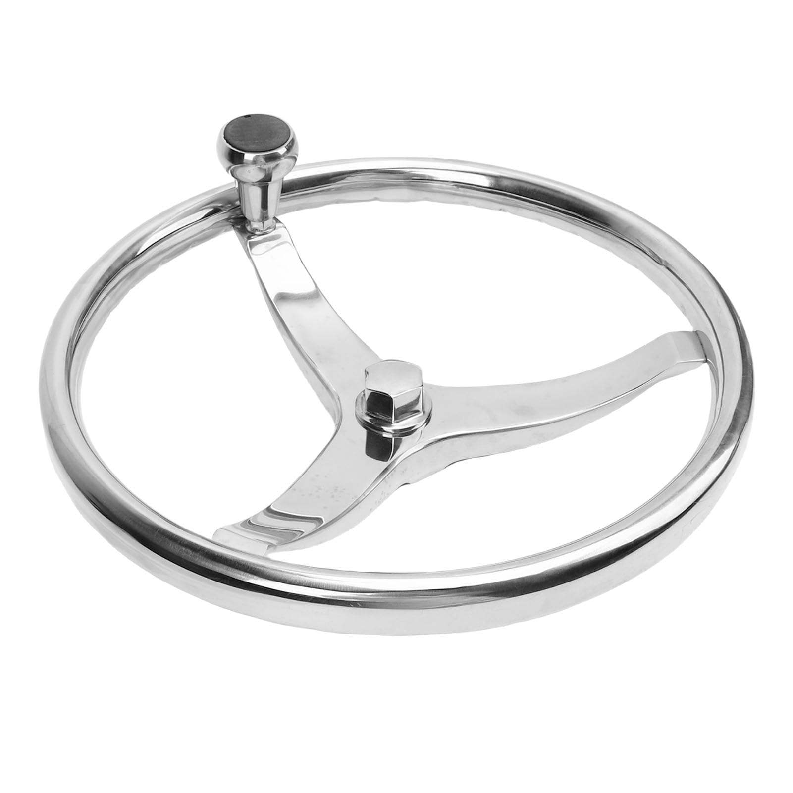 Volante per barca in acciaio inox a 3 razze diametro 33-1/2 pollici volante marino per albero conico da 3/4 pollici con manopola dado 5/8 "-18