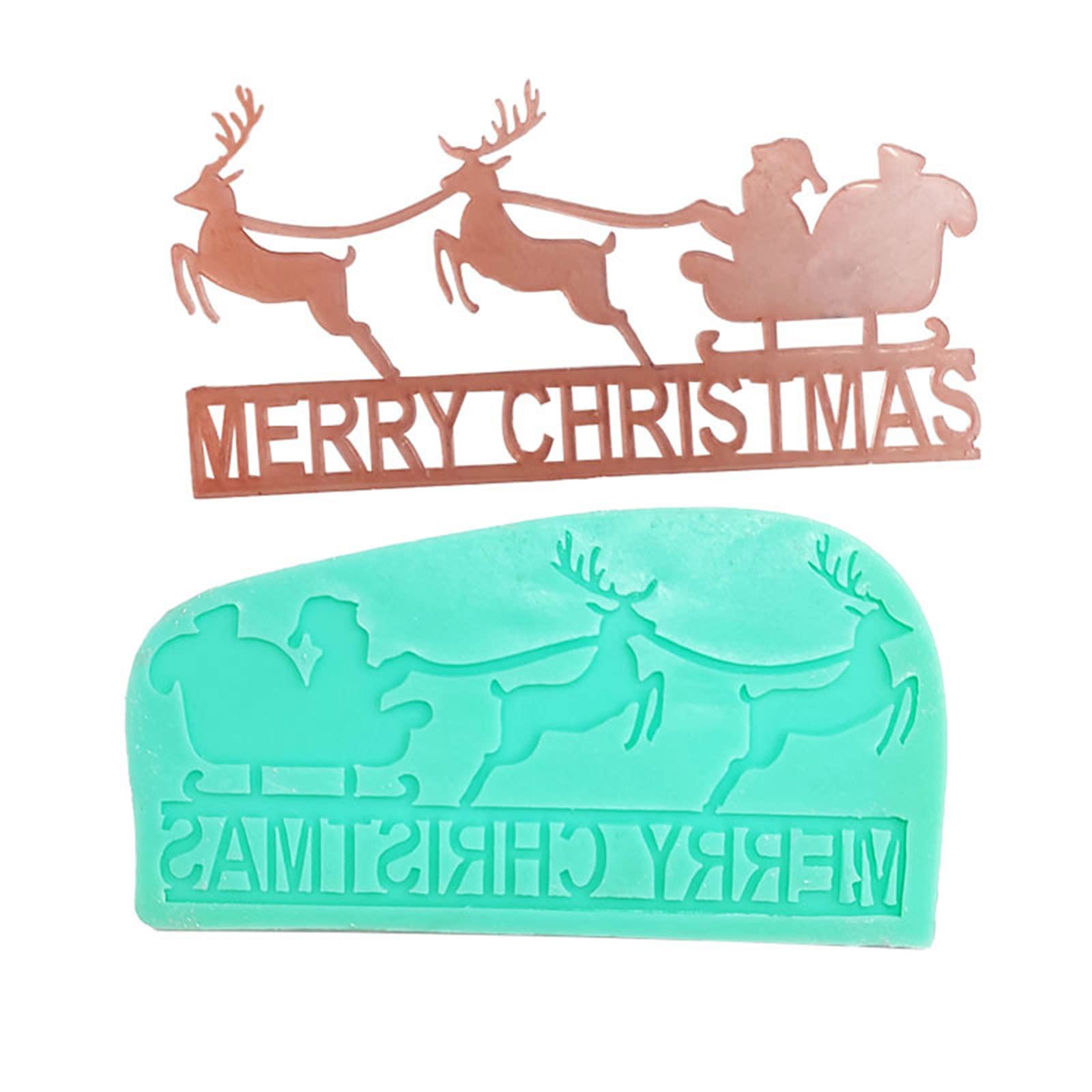 Buxuaaaa Silicone Fondant Mold Chocolate Bakeware Creative Christmas Series Silicone Baking Gadget Cake Baking Accesso Chocolate Molds