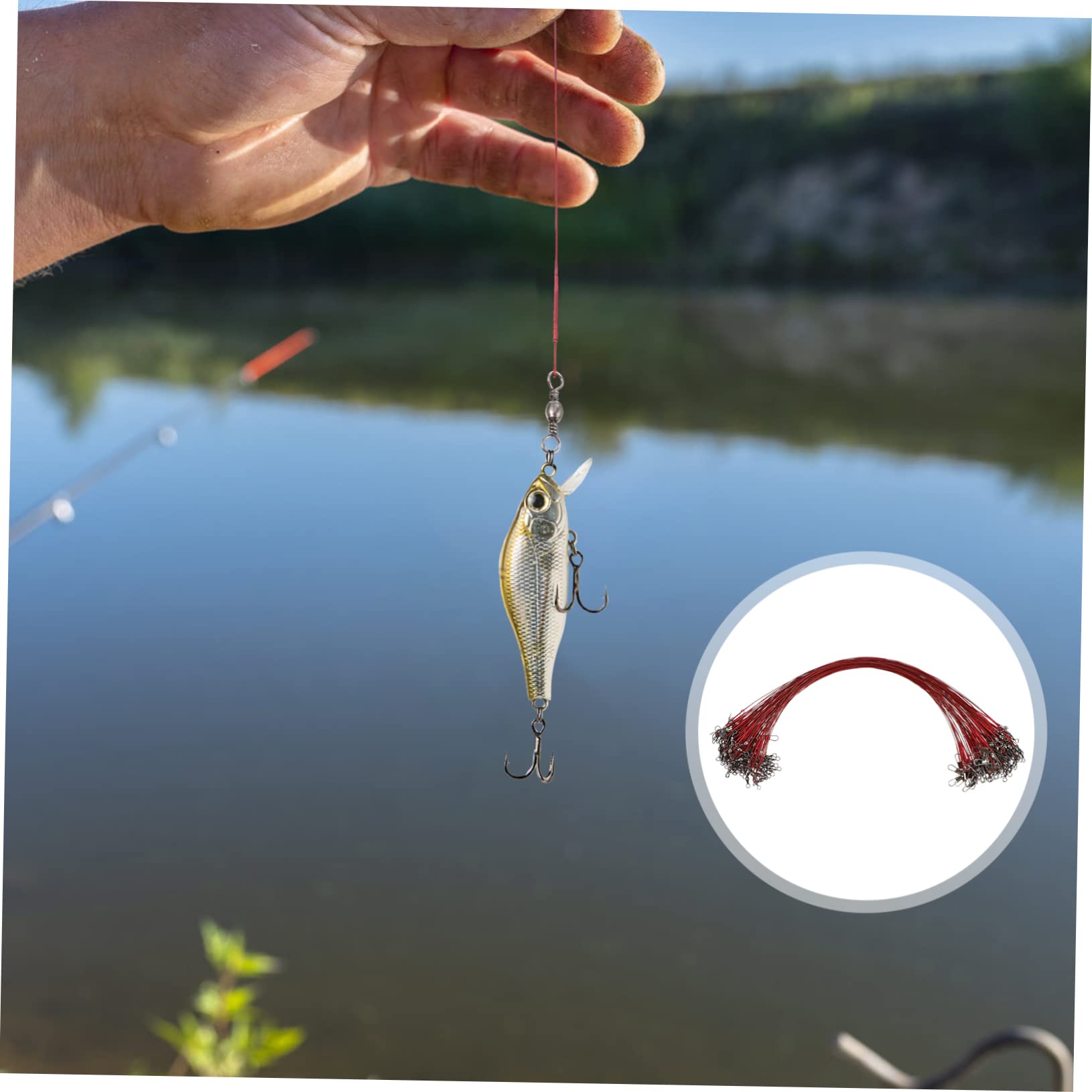 HANABASS 3 Set di Terminali da Pesca Filo di Tracciamento Lenza Ad Alta Resistenza per Spigole Aringhe Persici Lucci Salmoni 100 Pezzi*3