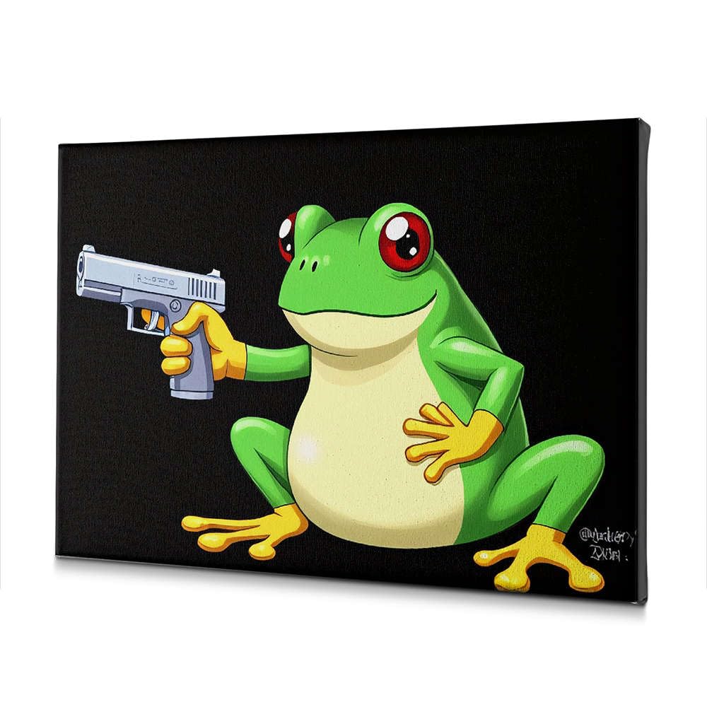 Toile grenouille pistolet salle de bain 40x60 cm pour sourire chaque matin - 5