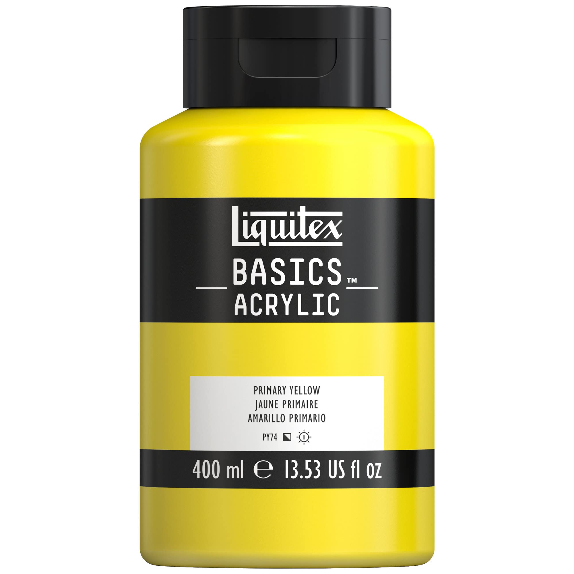LIQUITEX Basics Acrylic Paint, Primary Yellow, 400 ml Bottle